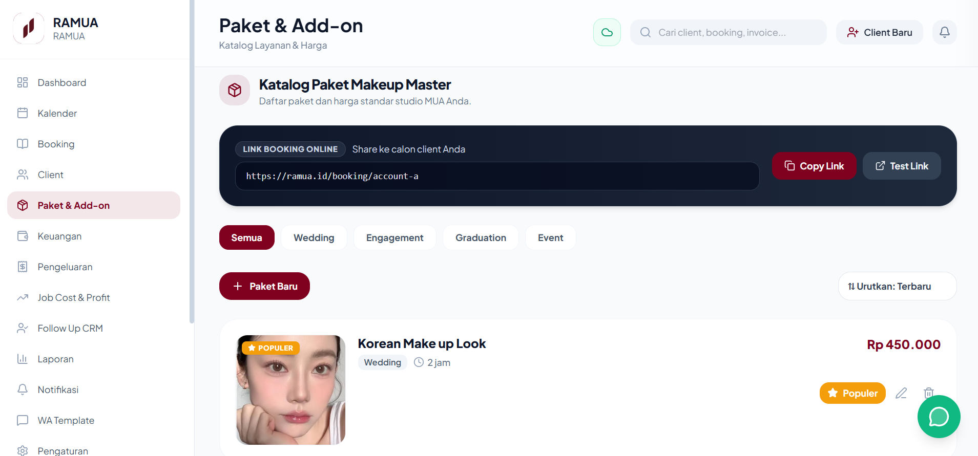 RAMUA katalog paket makeup dan add-on